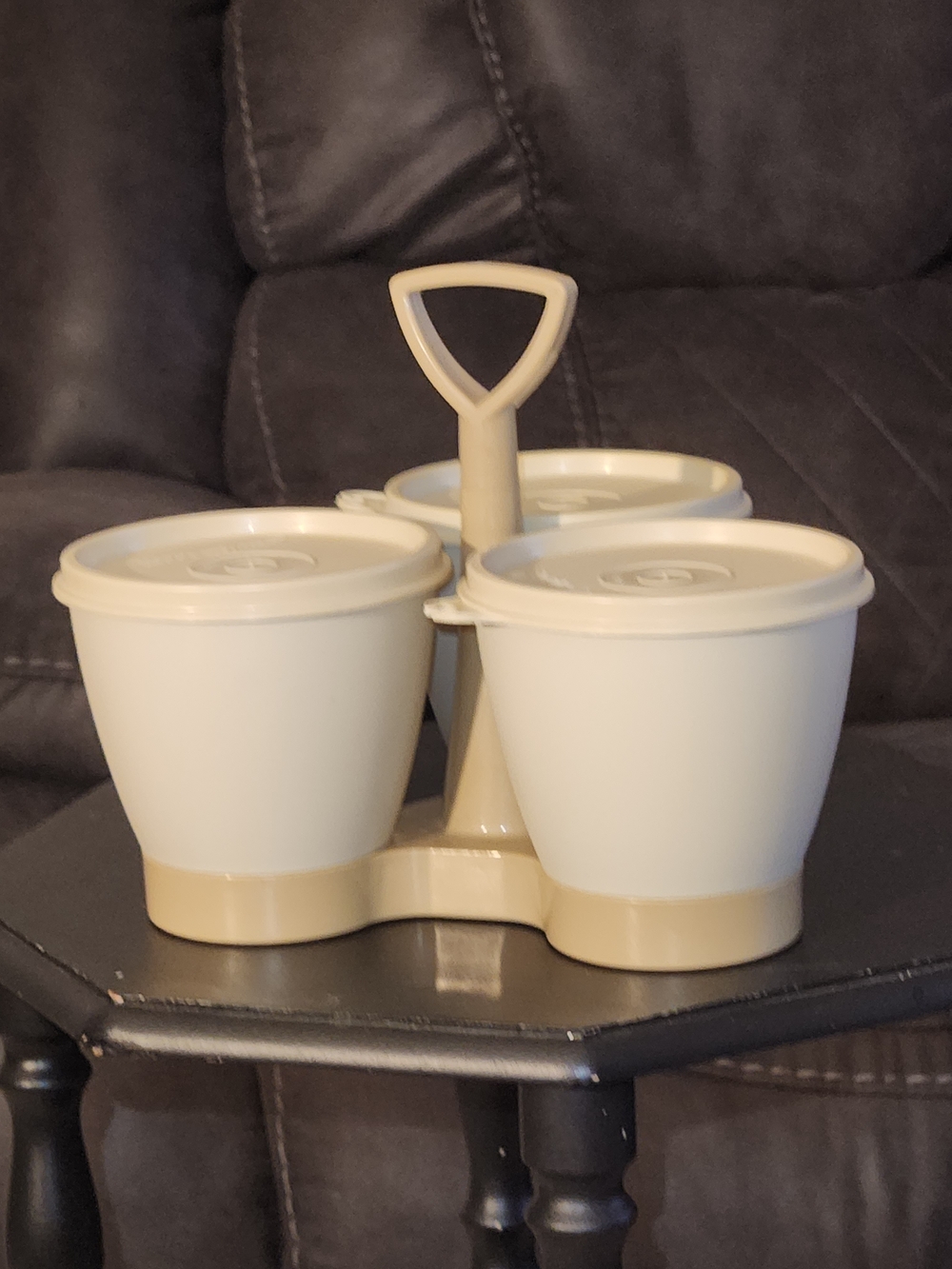 Vintage Tupperware Condiment Caddy Set Model 757
